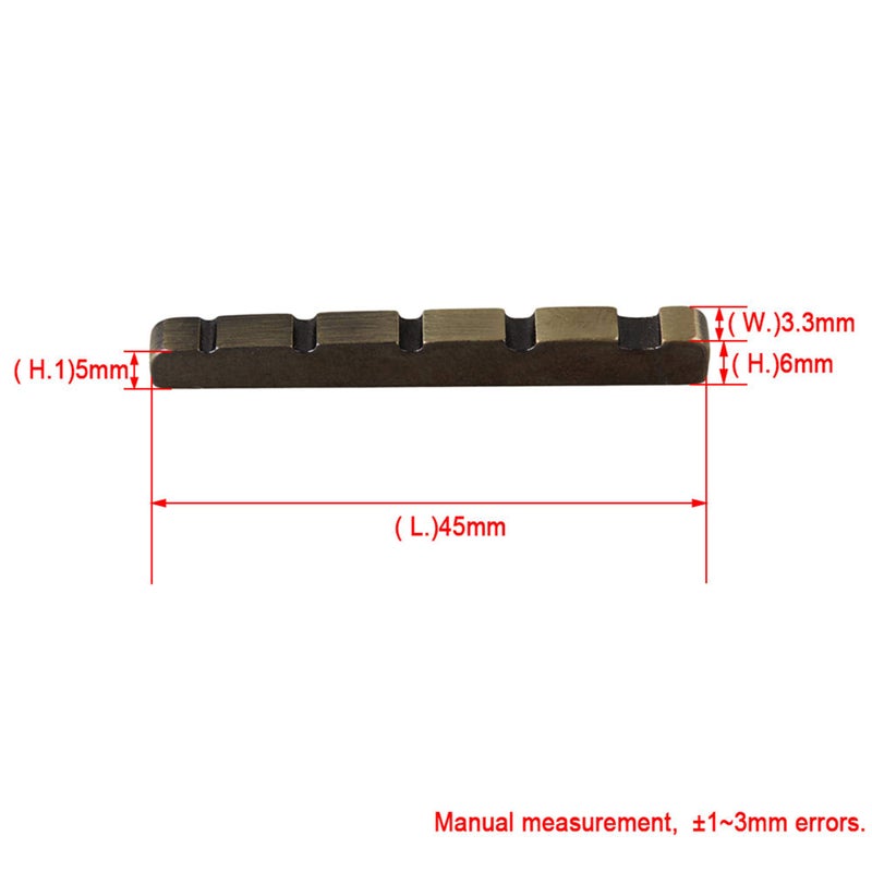 Homeswitch Stainless Steel Electric Guitar Bass Nut for 5-string Guitar with Self-polishing Grooves to Fit (Bronze Color) - Image 4